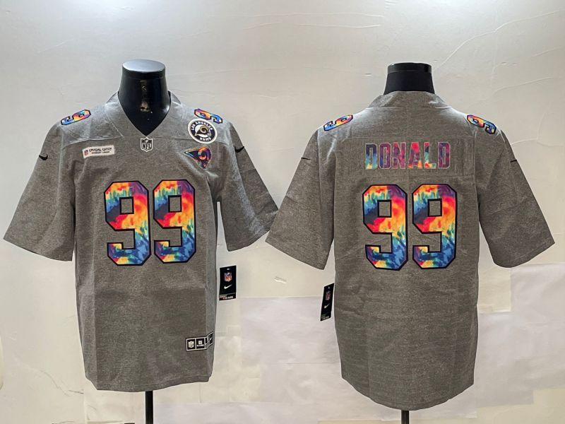 Men Los Angeles Rams #99 Donald Grey Rainbow 2024 Nike Limited NFL Jersey style 2->atlanta falcons->NFL Jersey